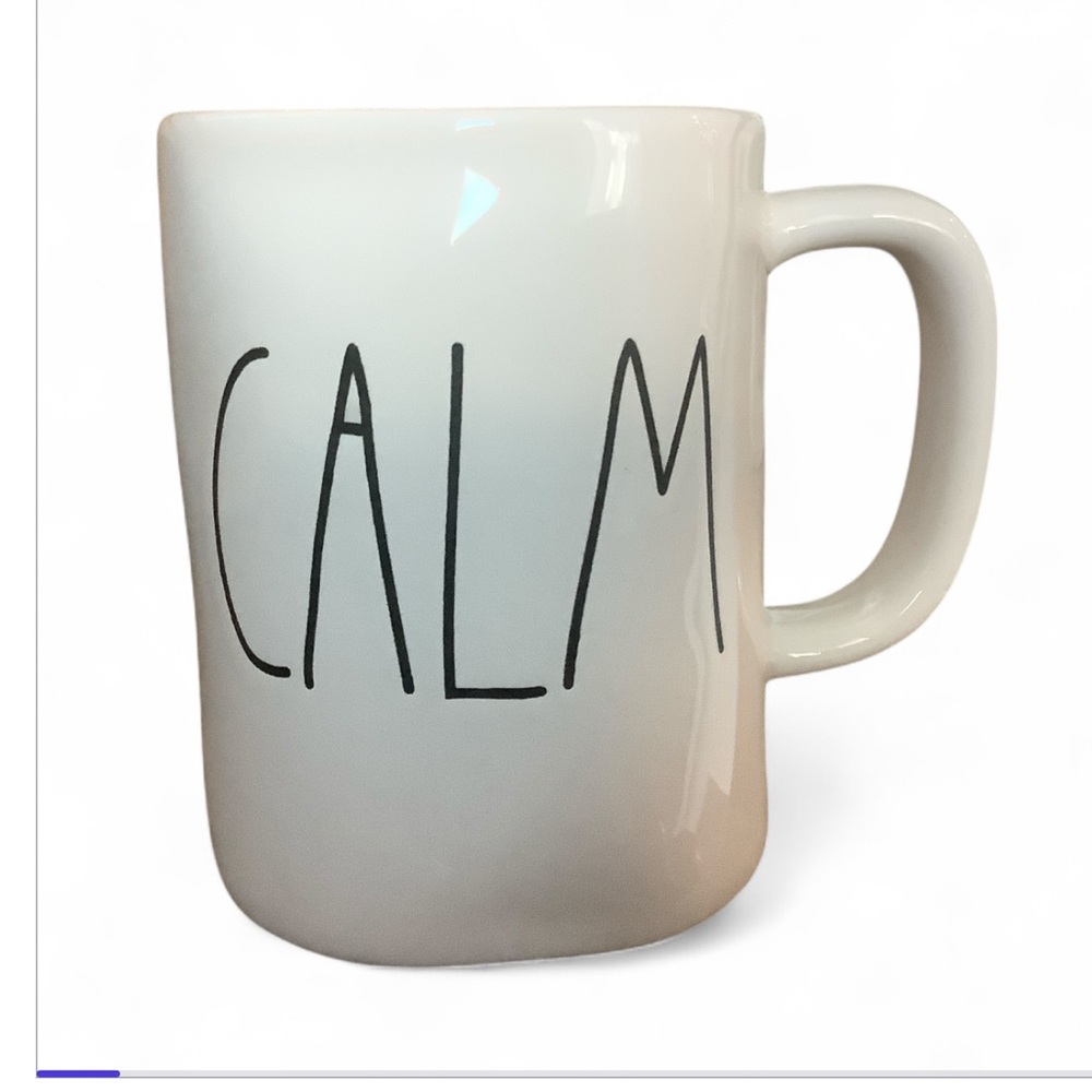 *Rare* Rae Dunn ‘CALM” Collectors Coffee Mug with M Magenta stamp.
